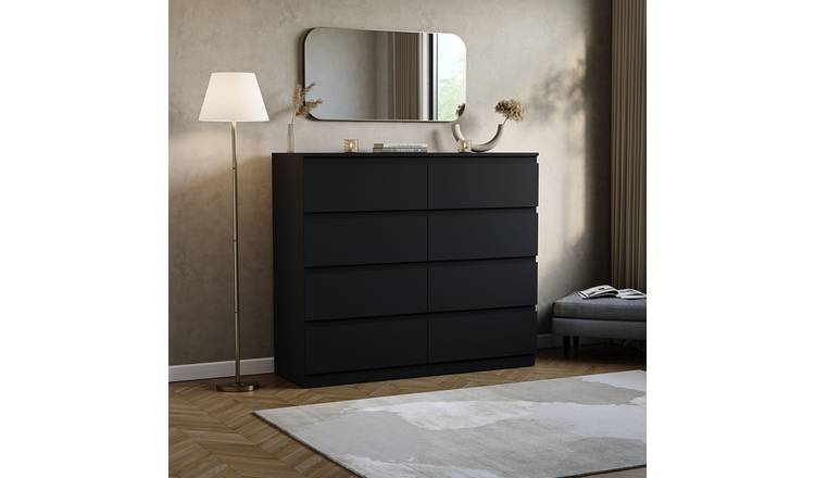 Vida Designs Denver 8 Drawer Chest - Black