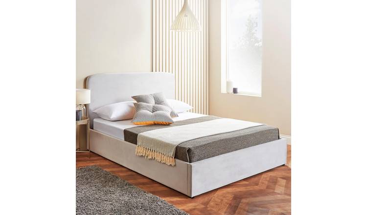 Home Treats King Size Velvet Ottoman Bed Frame - Grey