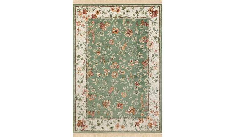 Hanse Home Green Oriental Velvet Floral Vintage Rug - 160 x 230cm