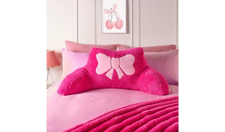 OHS Embroidered Bow Cuddle Cushion - Pink