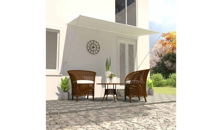 Walplus Polyester Retractable - Cream - 300x150 cm - 300 x 150 cm - 150 cm Exten