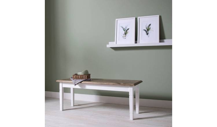 Noa & Nani Canterbury 127cm Dining Bench - White & Dark Pine