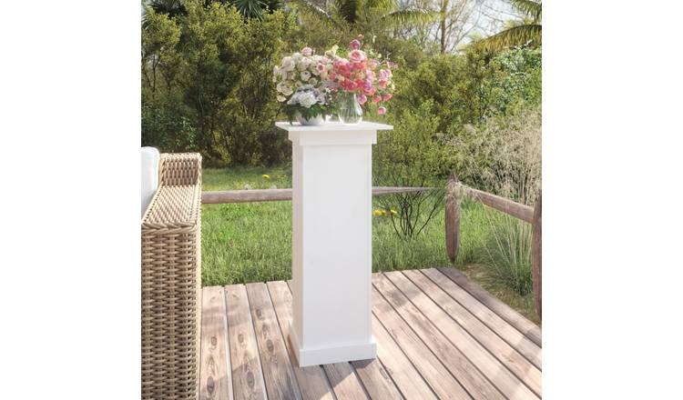 Walplus Solid Wood Flower Stand - White - 40 x 40 x 90 cm