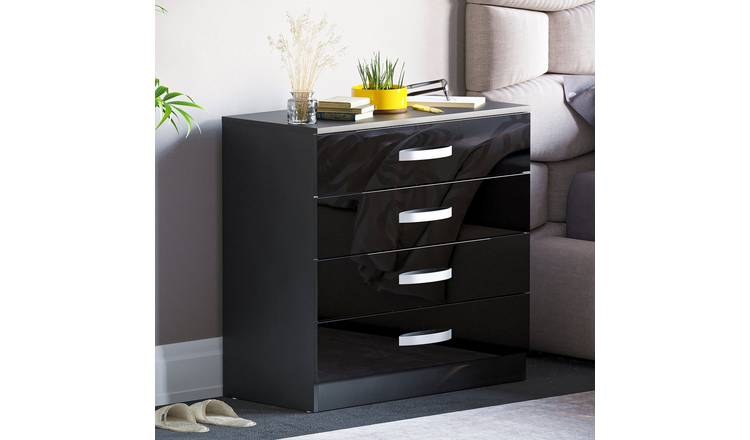 Vida Designs Hulio 4 Drawer Chest - Black