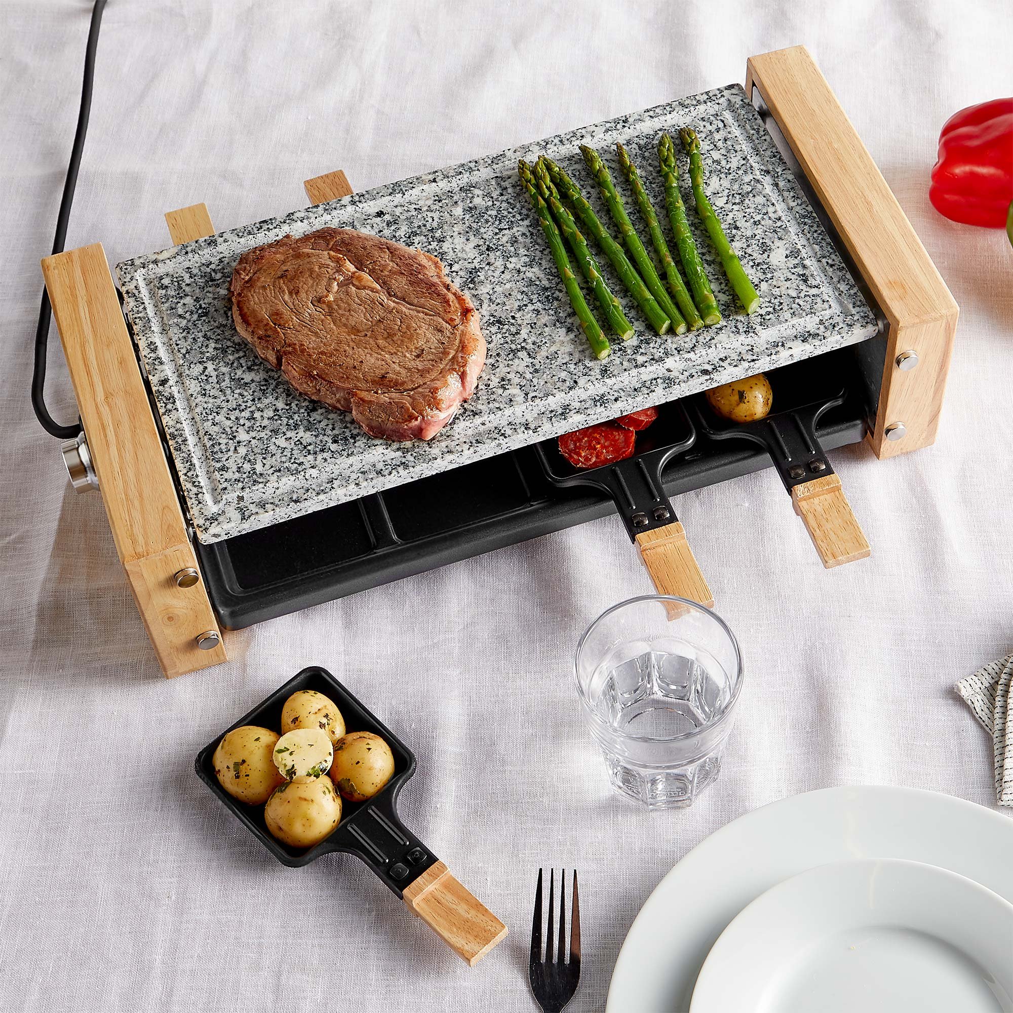 VonShef 1200W 8 Person Non-Stick Raclette Grill - Electric - Image 6