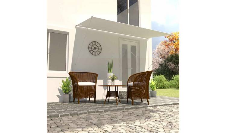 Walplus Polyester Retractable - Cream - 400x150 cm - 400 x 150 cm - 150 cm Exten