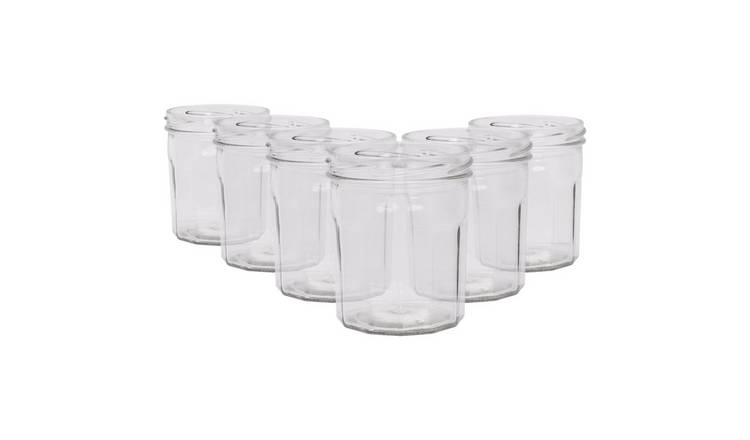 Argon Tableware Glass Jam Jars - Pack of 6 - 250ml