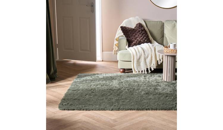 OHS Soft Fluffy Fleece Rug - 80 x 150cm - Woodland Green