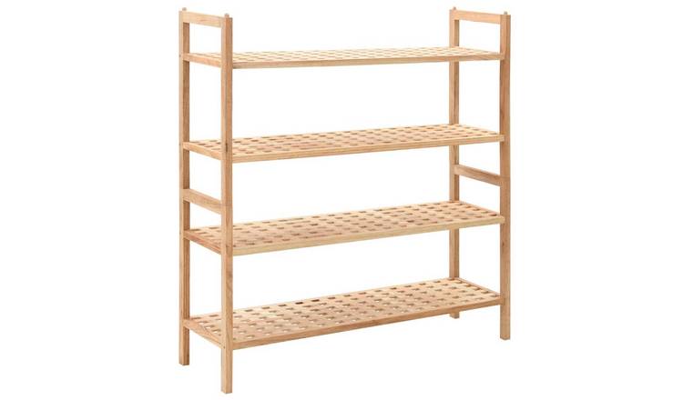Walplus Solid Wood Shoe Rack - Walnut - 69 x 26 x 81 cm