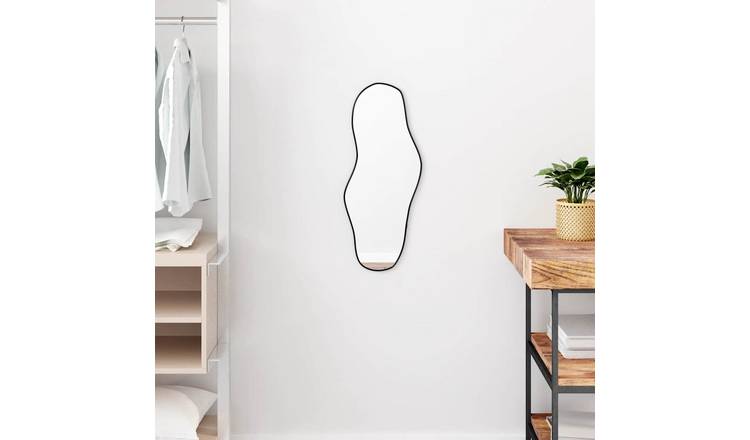 Walplus Glass Wall Mirror - Black - 60 x 25 cm