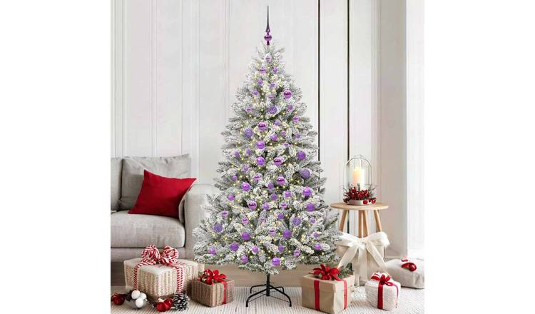 Walplus LED PVC Artificial Christmas Tree - Green and White - 90 x 90 x 180 cm