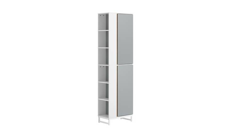 SoBuy 2 Door 6 Tier Bathroom Corner Tall Cabinet - White