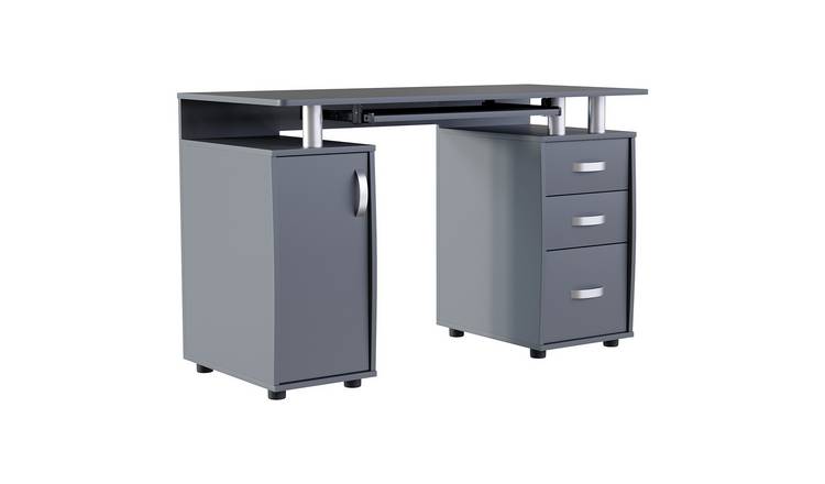 Vida Designs Otley 3 Drawer Computer Desk - Grey