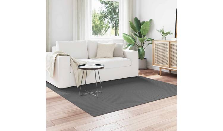 Walplus Palmeras Polyester Square Area Rug - Anthracite - 200 x 200 cm