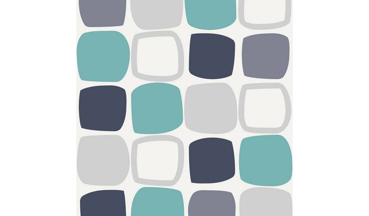 Grandeco Geometric Dots Textured Wallpaper, Blue