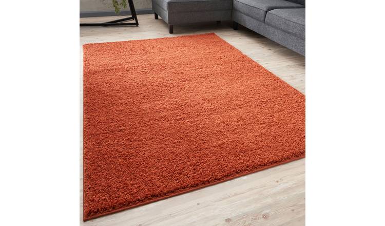 The Rugs Terracotta Myshaggy Plain Shaggy Rug - 60 x 110cm