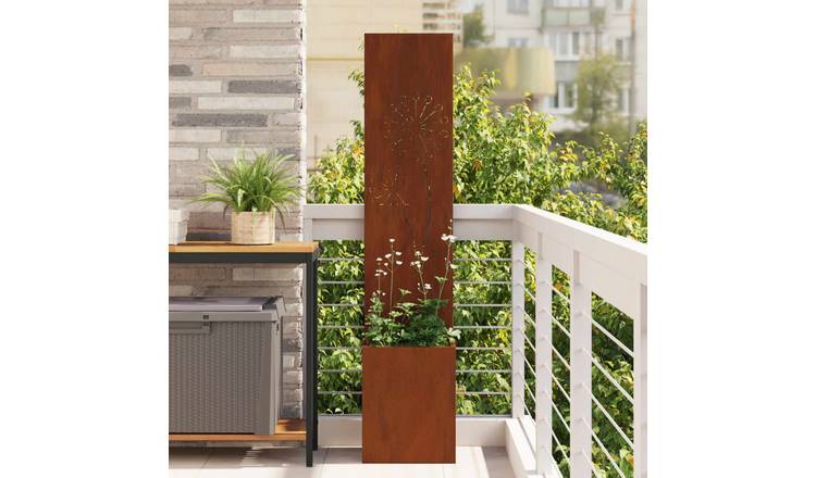 Walplus Floral Design Garden Privacy Screen - Rusty - 32 x 32 x 150 cm