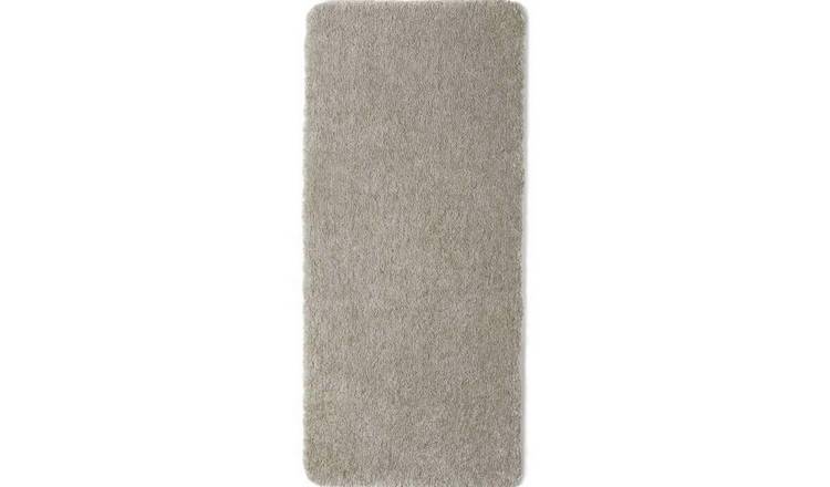 The Rugs Beige Washable Plain Design Nonslip Shaggy Runner  Rug - 67 x 150cm