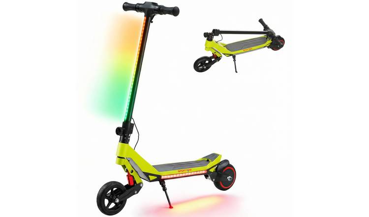 SPORTNOW Age 6 to 14 Years Dual Suspension Foldable Electric Scooter – Green