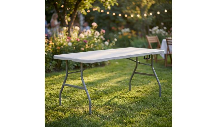 Home Vida 5ft Indoor & Outdoor Folding Table - White