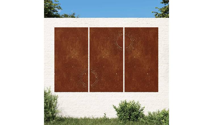 Walplus Garden Wall Decorations Corten Sun Design - Rusty - 105 x 55 x 0.7 cm