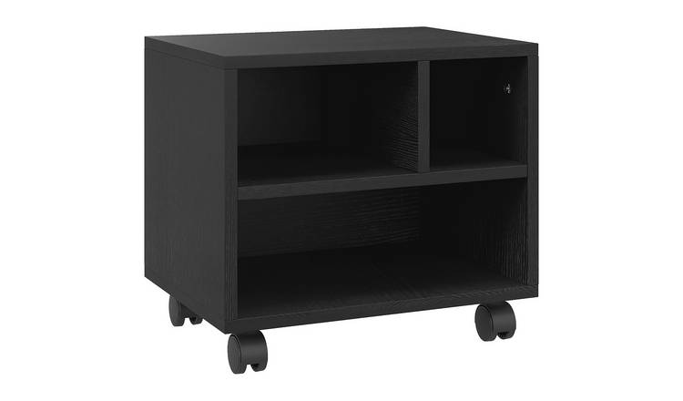 HOMCOM 2-Tier Under Desk Printer Stand with Storage - Black
