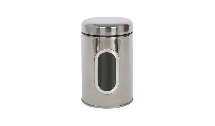 Harbour Housewares Stainless Steel Food Storage Container with Window - Chrome