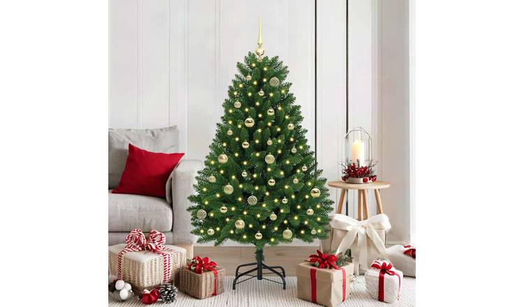 Walplus PVC and Metal Silver Ornaments Christmas Tree - Green - 150 cm