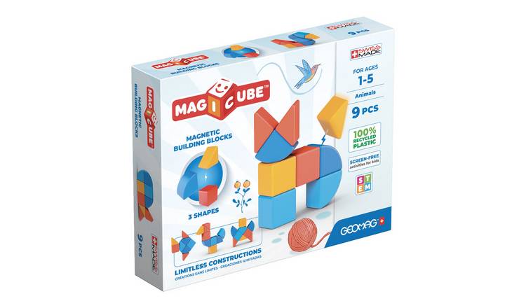 Geomag Magicube Animals 9 Piece Magnetic Building Block Set