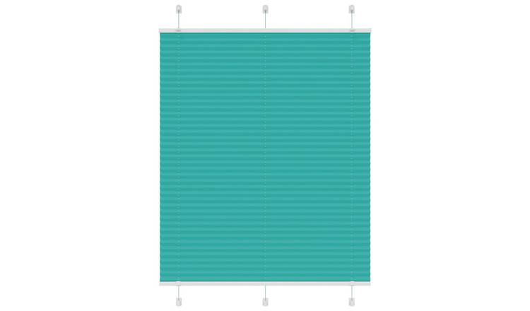 Walplus Polyester Pleated Blind - Petrol Green - 105 x 150 cm