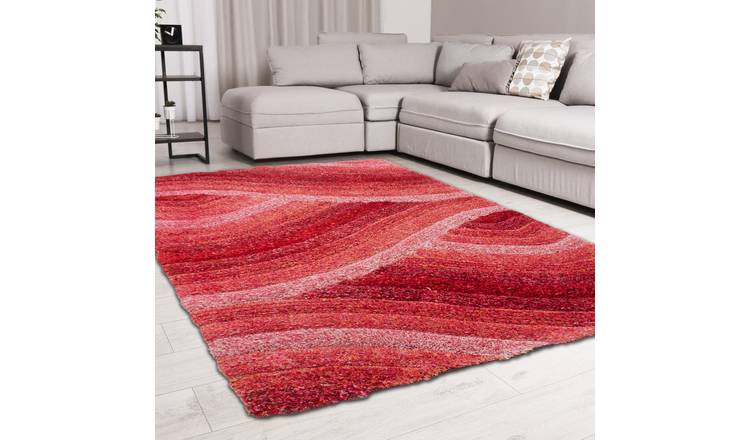 DS Living Ultra Plush Wave Shaggy Rug - Pink - 230x160cm