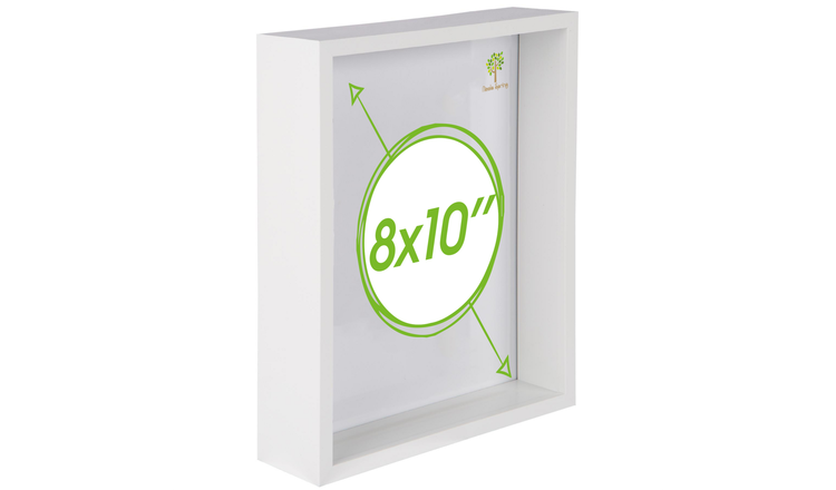 Nicola Spring 3D Deep Box Photo Frame 8" x 10" - White