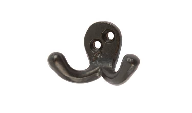 Hammer & Tongs Double Coat Hook - Black