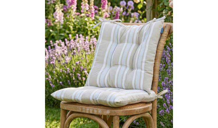 Dibor Set of 2 Outdoor Garden Chair Cushion Seat Pads - Blue