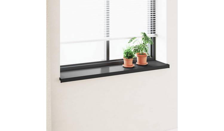 Walplus PVC Wood Grain Effect Window Sill - Black - 120 x 30 x 4.5 cm
