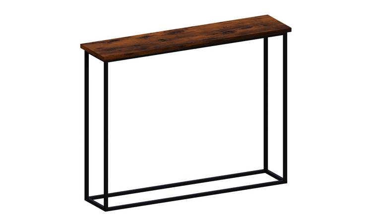 Vida Designs Console Table With Metal Leg - Rustic Brown & Black