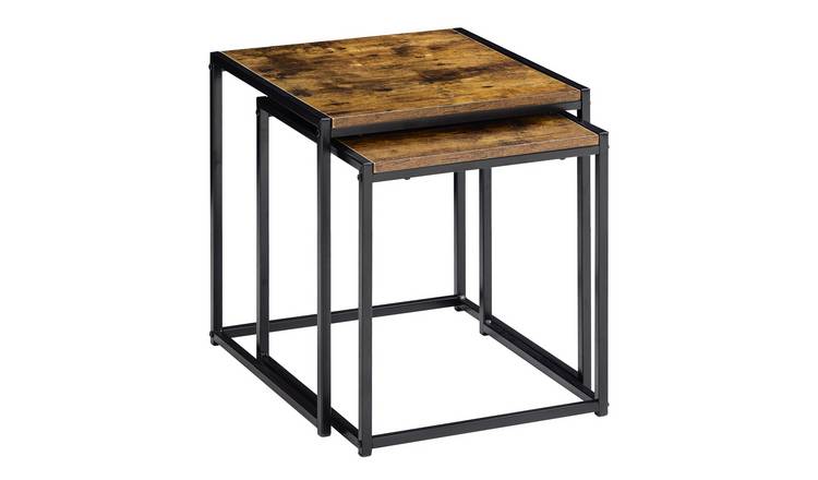 Vida Designs Brooklyn Nest of 2 Tables - Dark Wood