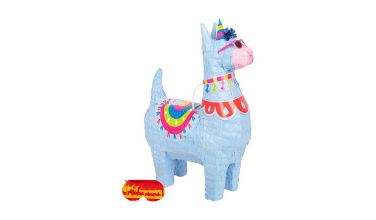 Fax Potato 2pc Llama Pinata & Blindfold Set - Blue