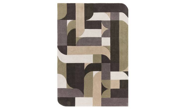 Mega Flooring Green Handmade Abstract Rug - 160 x 230cm