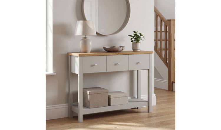 Vida Designs Arlington 3 Drawer Console Table - Grey