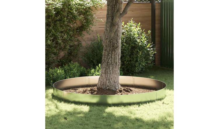 Walplus Pack of 10 Galvanised Steel Lawn Edgings - Silver - 100 x 25 x 0.07 cm