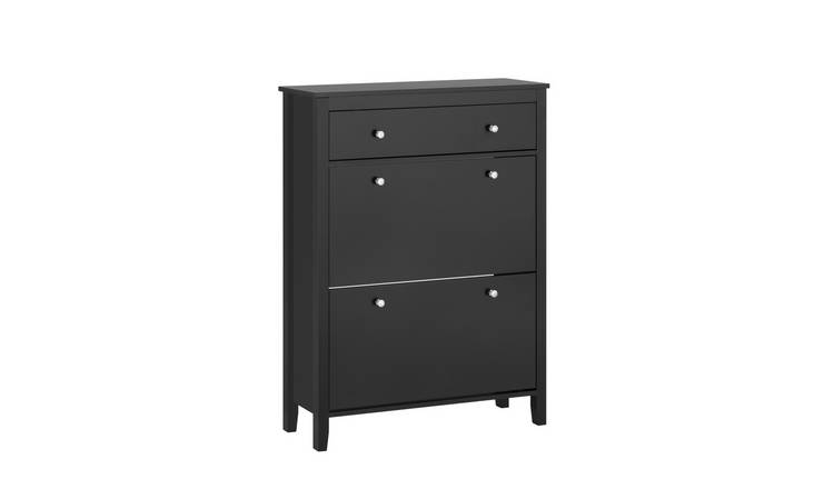 SoBuy 1 Drawer 2 Flip Drawer Shoe Storage Cupboard - Black