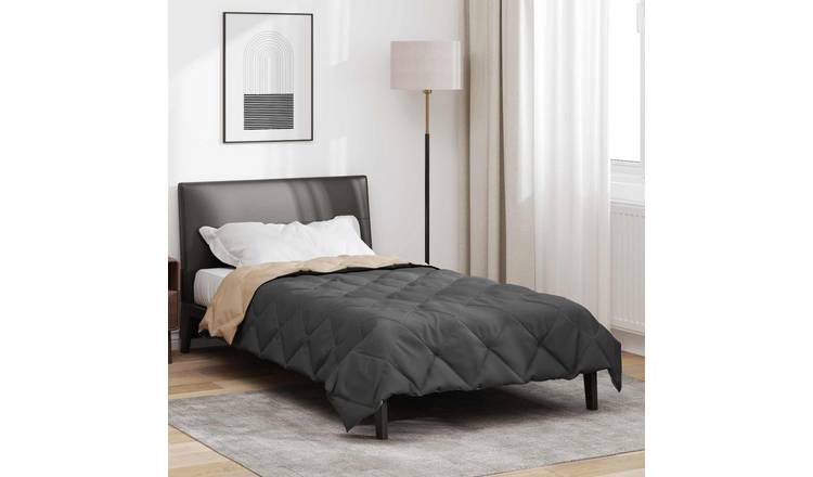 Walplus Summer Duvet and Microfibre - Anthracite and Taupe - 200 x 135 cm
