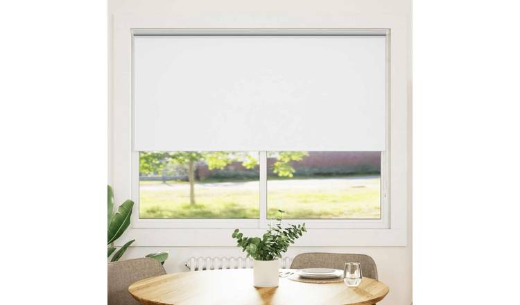 Walplus Polyester Chain Operated Blackout Roller Blind - White - 140 x 175 cm
