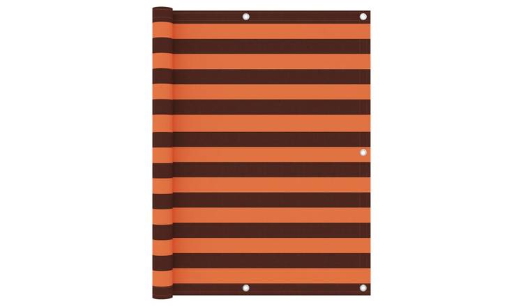 Walplus Polyester Oxford Balcony Screen - Orange and Brown - 120 x 500 cm