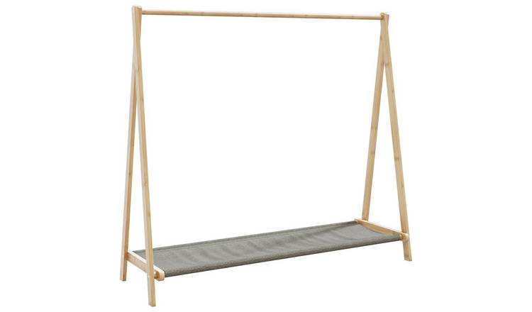 Walplus Bamboo Clothes Rack with Shelves - 106 x 34 x 102 cm