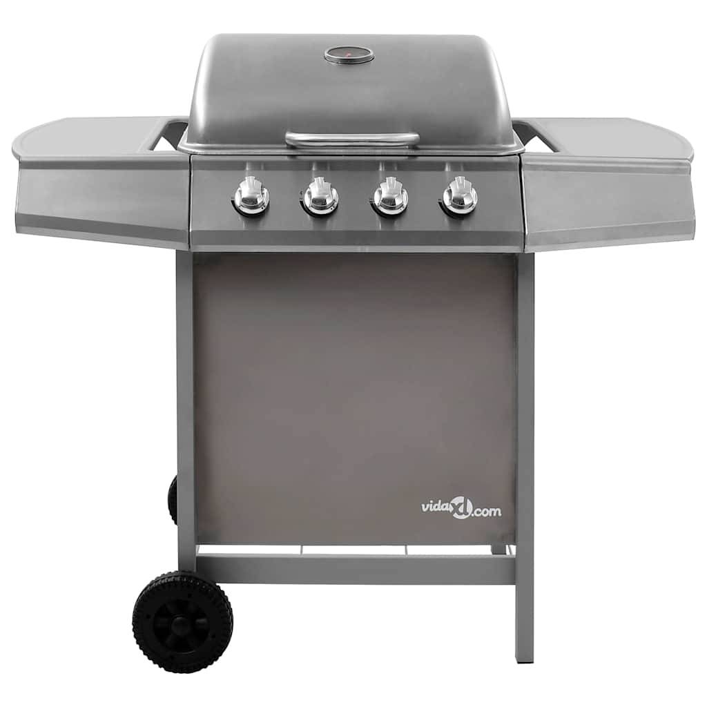 Walplus Gas BBQ Grill with 4 Burners - Silver - 107.5 x 55 x 96.5 cm - Image 2