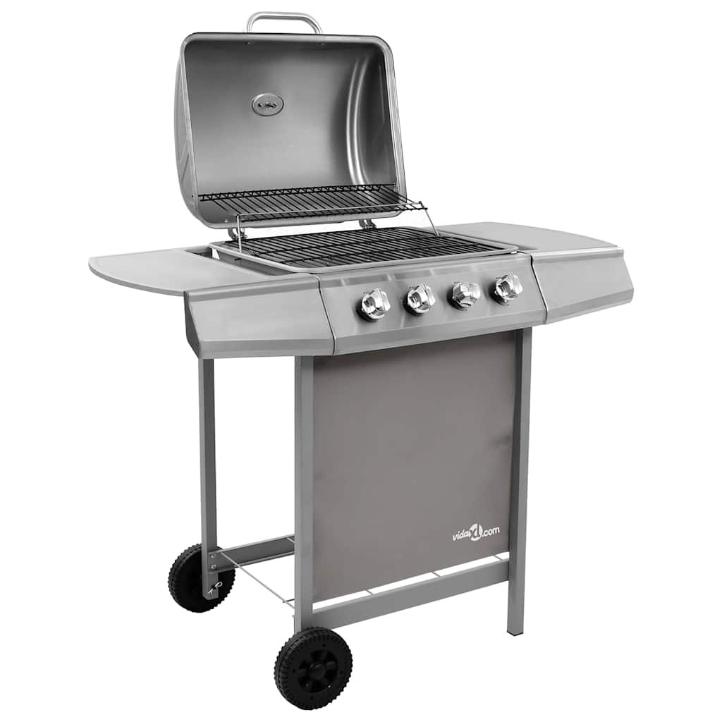 Walplus Gas BBQ Grill with 4 Burners - Silver - 107.5 x 55 x 96.5 cm - Image 4