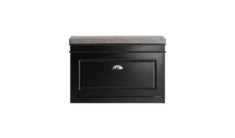 SoBuy 1 Flip Drawer Narrow Shoe Storage Bench - Black
