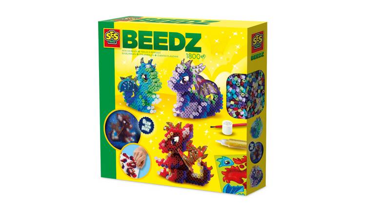 SES Creative Iron On Beads Dragons Craft Set - Age 5+